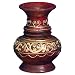 EXP Handmade Marbled Crimson Lacquer Vase With Handcrafted Gold Trim (Thailand)