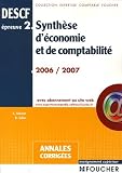 Synthèse d économie et de comptabilité épreuve n°2 DESCF : Annales corrigées 2006-2007