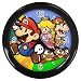 Black Wall Clock of Super Mario Bros. Paper Mario with Princess Peach and Bowser