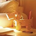 WOOD MEETS COLOR Wooden Dog Desk Lamp