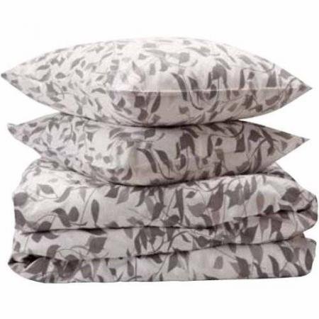 Ikea Ransby Duvet Cover Gray Leaves 3 Piece Set Full / Queen