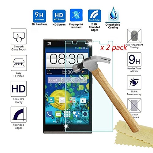 (2-Pack)AMASELL ZTE Grand X Max Z787, X Max+ Z987 MAX Plus Tempered Glass Screen Protector, 9H Hardness 0.3mm Thickness Anti-explosion Film Guard for ZTE X Max Z787, X Max+ Z987 MAX Plus