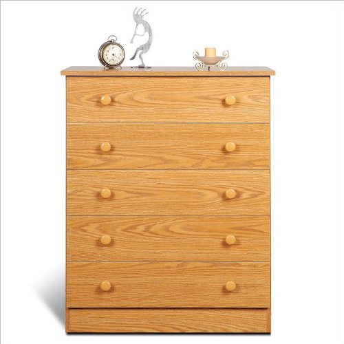 Prepac 5 Drawer Chest in Oak Finish