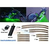 12pc Green LED Flexible Motorcycle Light Kit by LedGlow