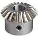 Boston Gear HLK Series Miter Gear, 1:1 Ratio, 20 Degree Pressure Angle, Straight Miter, Keyway, Steel with Hardened Teeth