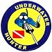 Underwater Hunter Patch Embroidered Iron On Scuba Diving Spearfishing Emblem Souvenir