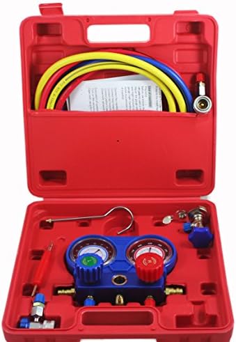 ABN AC A/C Refrigerant 500 PSI Brass Manifold Gauge Set with Couplers