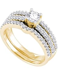 0.97CTW DIAMOND 0.40CT ROUND CENTER BRIDAL SET