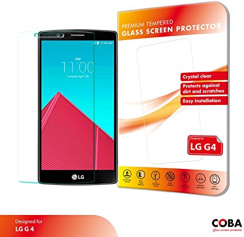 LG G4 Screen Protector, Coba 0.3mm Tempered Glass Protector - Anti-Scratch, Fingerprint Free Oleophobic Coating, HD Ultra Clear (1 Pack, Lifetime Warranty)