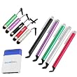GTMax 10pc Universal Touch Screen Stylus + Bluemall Mini Brush for Samsung Galaxy S2 I9100/I777, Epic Touch 4G D710, Hercules T989, Galaxy S 2 Skyrocket, Motorola Droid Razr, Droid Bionic, Atrix 2; iPhone 4, 4S, iPad 1, 2, Tablet, Kindle Fire