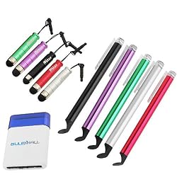 GTMax 10pc Universal Touch Screen Stylus + Bluemall Mini Brush for Samsung Galaxy S2 I9100/I777, Epic Touch 4G D710, Hercules T989, Galaxy S 2 Skyrocket, Motorola Droid Razr, Droid Bionic, Atrix 2; iPhone 4, 4S, iPad 1, 2, Tablet, Kindle Fire