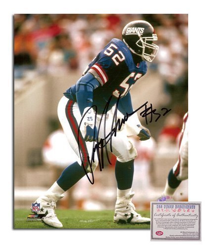 Pepper Johnson NFL New York Giants Hand Signed 8x10 Photograph Blue Jersey
