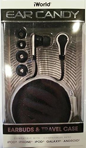 Premium Earbuds and Travel Case for iPhone, iPad, Galaxy, Android, Mp3, iPod - Black