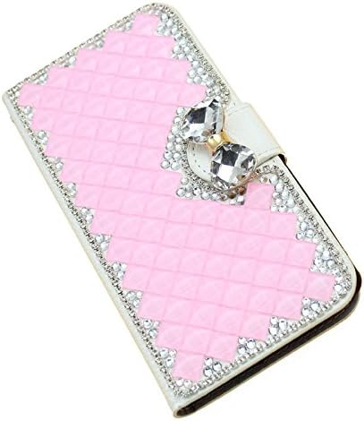 PIAOPIAO fashion pink bling 3d bow leather wallet credit card flip stand skin Case cover for various mobiles (LG L Fino D290n)