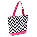 J Garden Chevron Tote Bag (Pink Black)