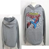 SPIDERMAN（スパイダーマン）薄手裏起毛パーカートレーナー（グレー）