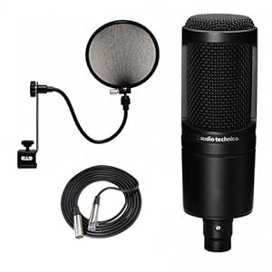 Audio Technica AT2020 Condenser Mic 25' XLR Pop Filter
