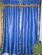 2 Electric Blue India Beaded Silk Saree Drapes Curtains 84 Inches Free Ship