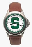 Michigan State Spartans NCAA Rookie Watch with Brown Leather Band