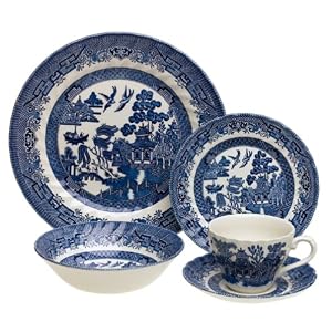 Churchill China Chelsea Blue Willow 20-Piece Dinnerware Set, Service for 4