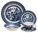 Churchill China Chelsea Blue Willow 20-Piece Dinnerware Set, Service for 4