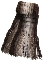 Handmade Pure Cotton Artisan Scarf - Mocha Sunrise (100% Crocheted By Hand/ Extra Long)
