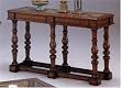 Distressed Finish Wood & Slate Top Sofa Table
