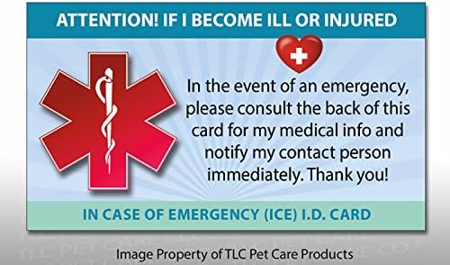 Medical ICE Alert In Case of Emergency I.D. Identification Wallet Card Heavyweight 32 Pt. CardStock - Our Thickest (Qty. 1)