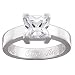 Jewelry : Personalized Sterling Silver Square CZ Engraved Engagement Ring
