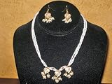 51RK8FH8YiL. SL160  Ethnic Jewelry handmade Indian Jewelry White Lacquer Necklace with Earrings 3pc Set Free Shipping