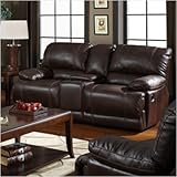 IMAGE OF Rigley Bonded Leather Dual Reclining Loveseat with Storage Console