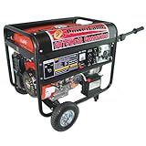 Powerland PD6500E 6,500 Watt 13 HP OHV Gas Powered Portable Generator with Electric Start and Wheel Kit (CARB Compliant)