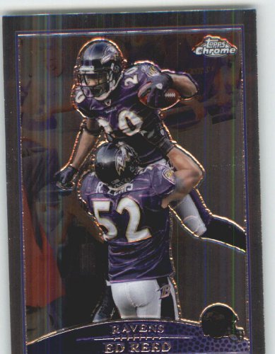 2009 Topps Chrome Football Card # 16 Ed Reed Baltimore Ravens Mint Condition - Shipped In Protective ScrewDown Display Case!