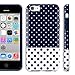 5c case polka dots, Akna Glamour Series [Flexible TPU]*[High Impact]*[Teen Girl Case] Soft Back Cover for iPhone 5C - [Royal Polka Dots]** Indestructible
