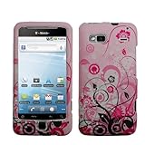 Rubberized Pink Black Vine Flower Polka Snap on Design Case Hard Case Skin  ....