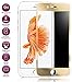 iphone 6s screen protector,Yoyamo 3D Full Cover High Definition Round Angle Crystal Clear High Response Hard Tempered-Glass Screen Protector for Apple iPhone 6 and 6s (Gold)
