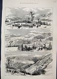 1876 VIEWS HERZEGOVINA BATTLEFIELD FORTRESS OLD PRINT