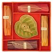 EXP Ceramic Elephant Figurine Incense Holder with 4 Fragrances in Gift Box