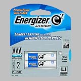 Energizer AAA Batteries, 1.5 volt Lithium, Pack of Two.