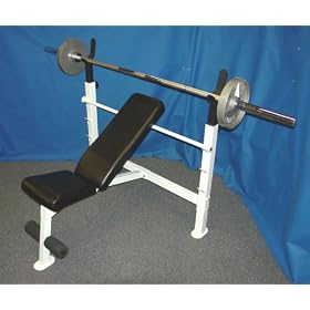 Olympic Weight Bench / Olympic Bench Press with 300 lb Olympic Weight Set