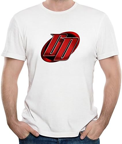 Zcyy Men's Marvel Daredevil Logo Costume Adult White T Shirt Medium