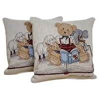 American Mills Storytime Friends 13 by 13 Pillow, Set of 2