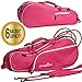 Athletico 6 Racquet Tennis Bag | Padded to Protect Rackets & Lightweight | Professional or Beginner Tennis Players | Unisex Design for Men, Women, Youth and Adults (Pink)