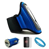 Blue Durable Moisture Resistant Neoprene Protective Exercise Workout Armban ....