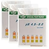 Pack of 3 pH Test Strips (100) Strips per Pack - Range - 4.5-9