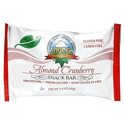 Arico Cookie Bar, Almond Cranberry, 1.4-Ounce Bars (Pack of 12)