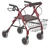 Drive Medical 301R Junior Go-Lite Rollator, Red