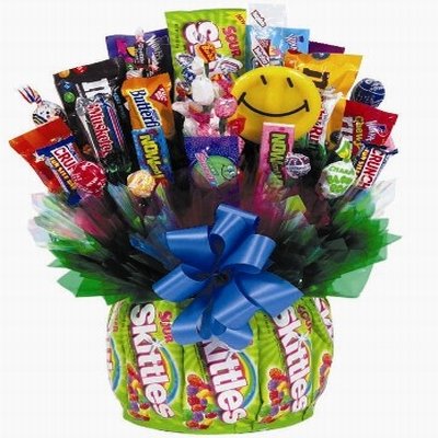 Skittles and Grins 37 Piece Chocolate and Candy Bouquet - Gourmet Food Gift Basket by ArtofAppreciation.com