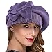 Women French Beret Knit Wool Beret Beanie Winter Dress Hats Hy022 (Purple)
