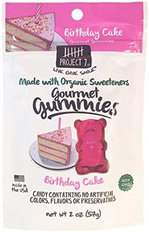Project 7 Birthday Cake Gourmet Gummies, 2 Oz, (Pack of 3)